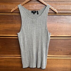 Theory Ribbed Tank in Washable Silk